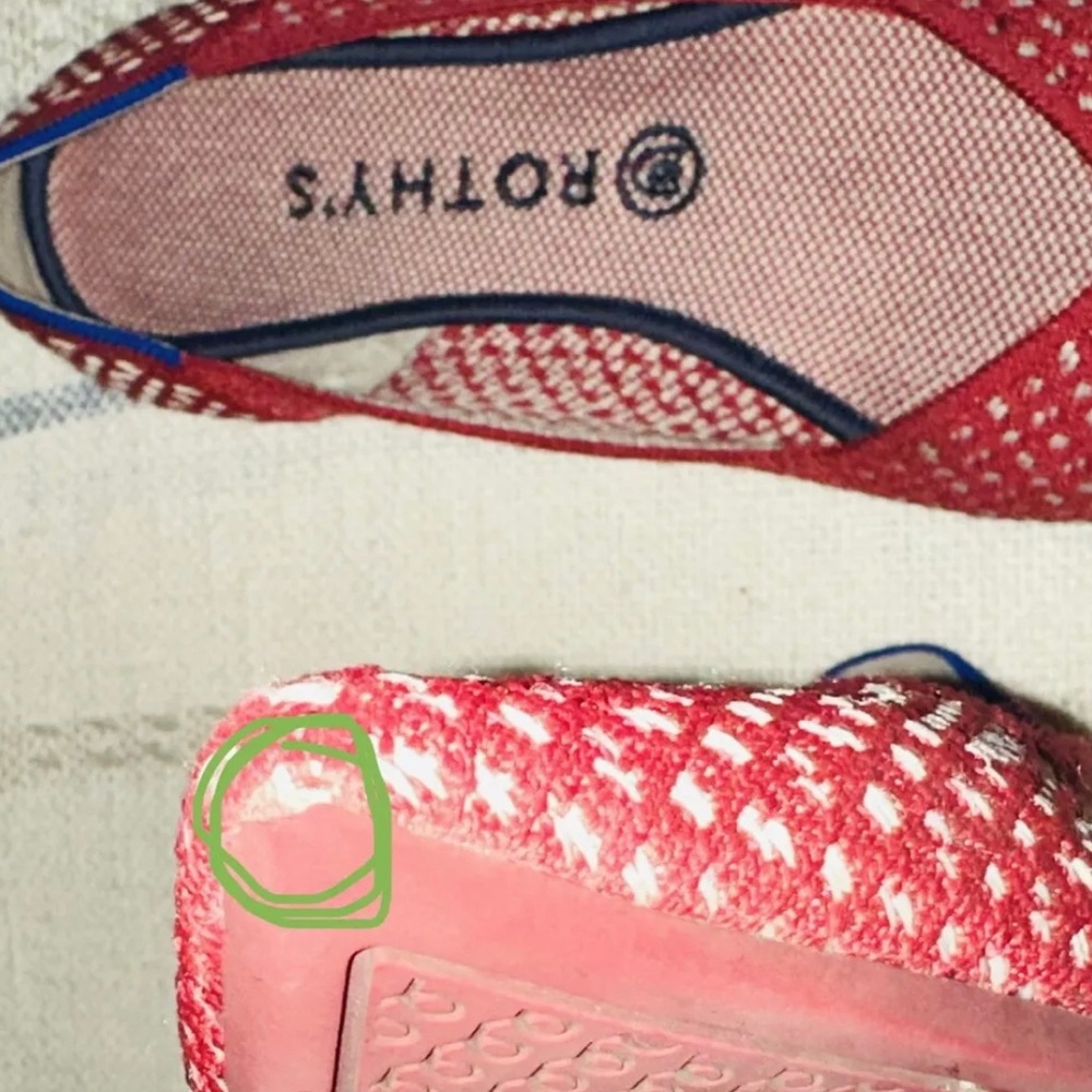 Rothy's The Point Red Apple Ballet Flats Honeycomb US 10.5 / EU 41 Rare Retired - Picture 8 of 9